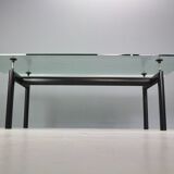 Table à manger en verre Le Corbusier TaLe Corbusier Table à manger en verre 'LC6ble 'LC6' pour Cassina, Italie 1970