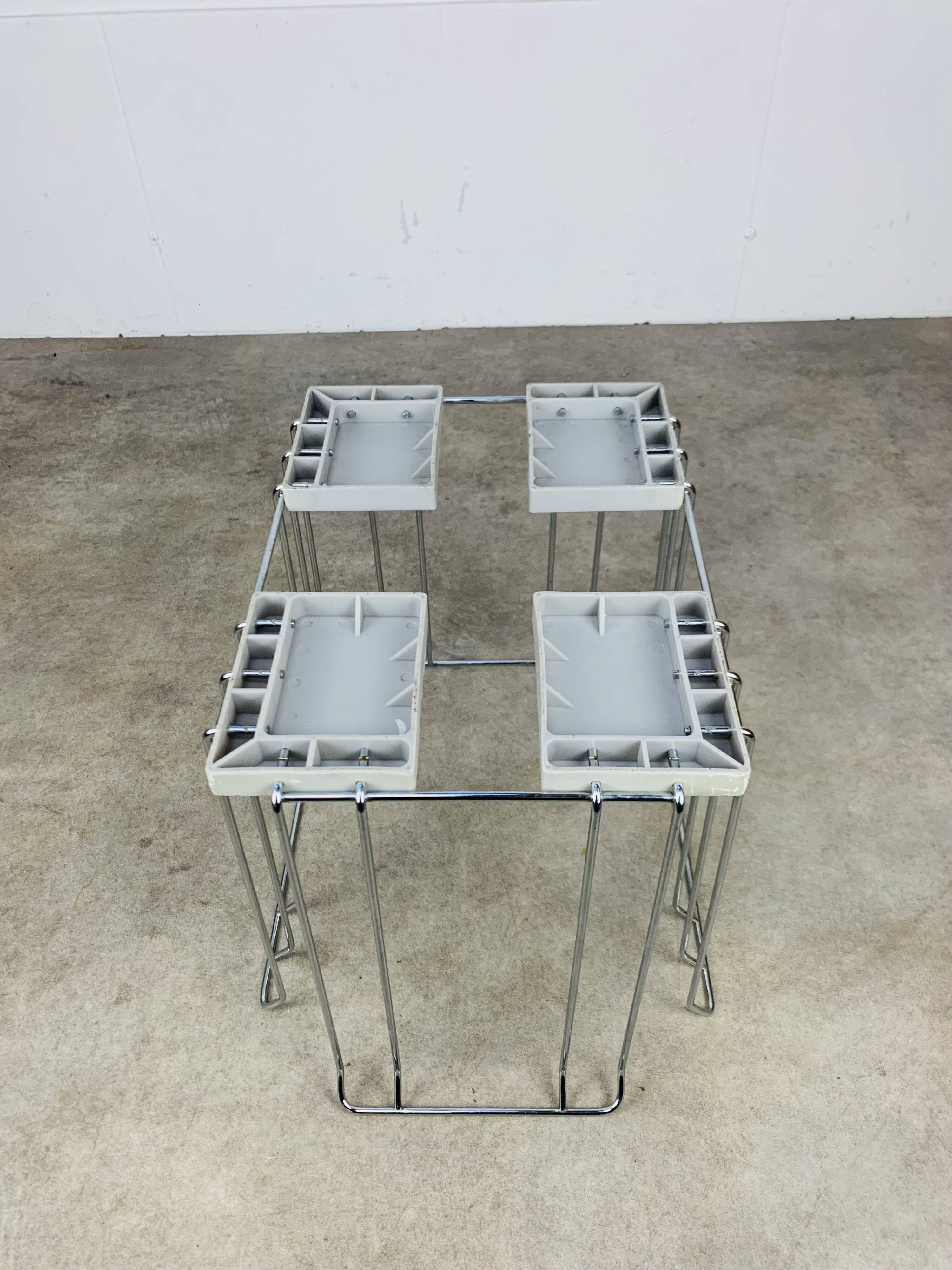 Vintage chrome metal magazine rack