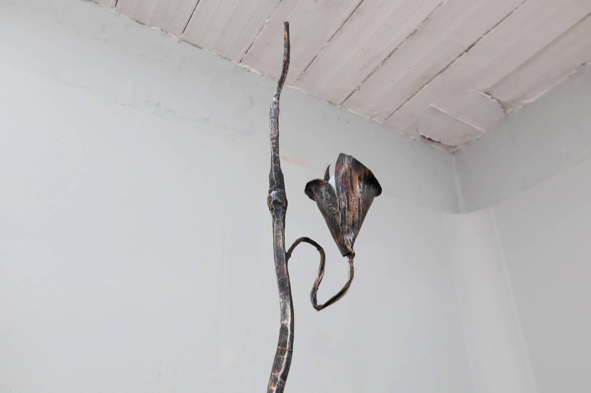 Brutalist floor lamp sculpture by Salvino Marsura, Italy 1970s