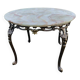 Vintage coffee table in onyx and patinated bronze – Napoléon III / Hollywood style