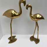 Pair brass 50s herons