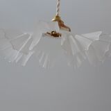 Pleated suspension in frosted glass 50s