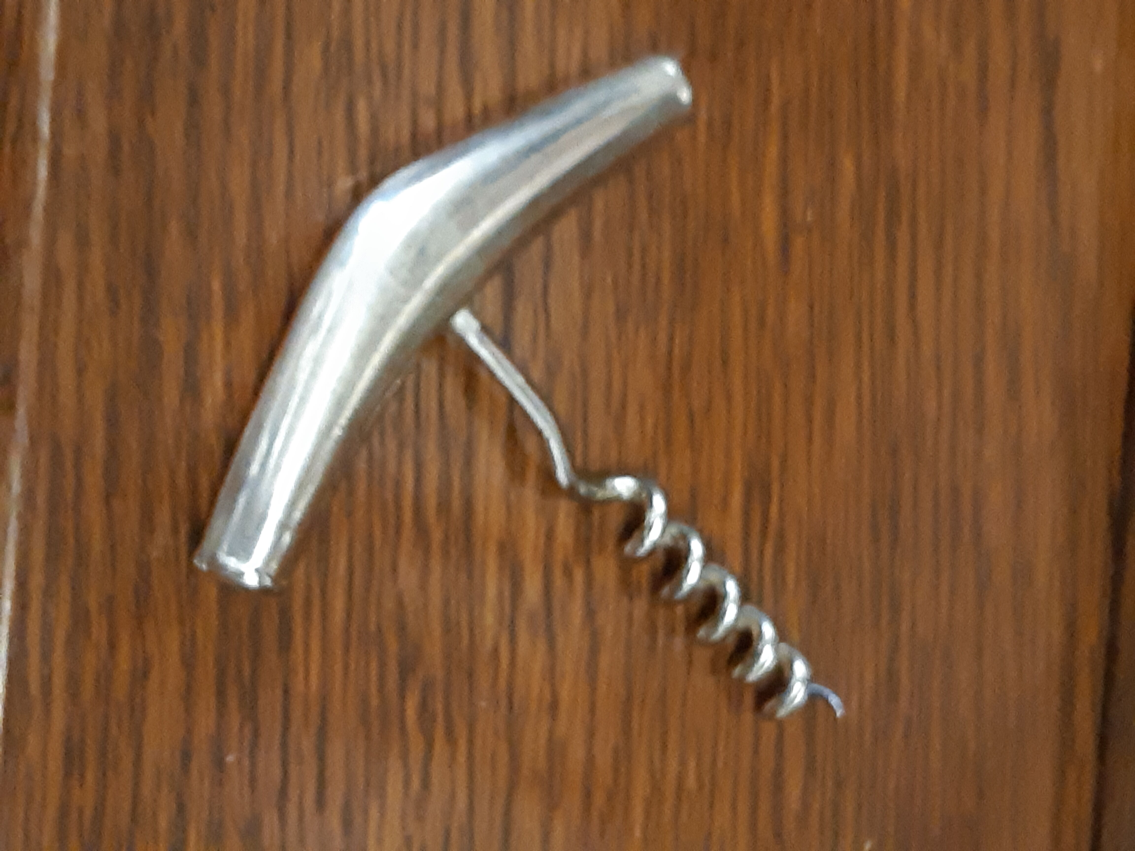 Silver metal corkscrew