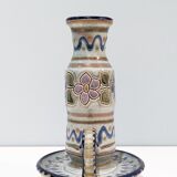 Candle holder with handle and vintage '80 cup in glazed ceramic. Signed Vilá Clara. In perfect condition.