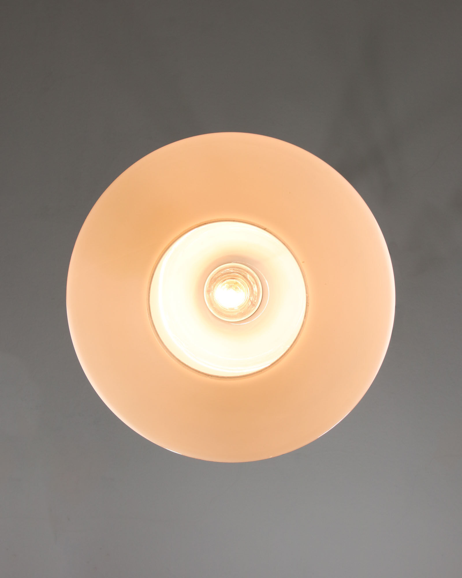 Mid-century White Glass & Brass Pendant Lamp