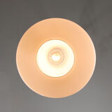 Mid-century White Glass & Brass Pendant Lamp
