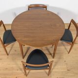 Mid-Century Teak Dining Table and Chairs Set by Hans Olsen for Frem Røjle,