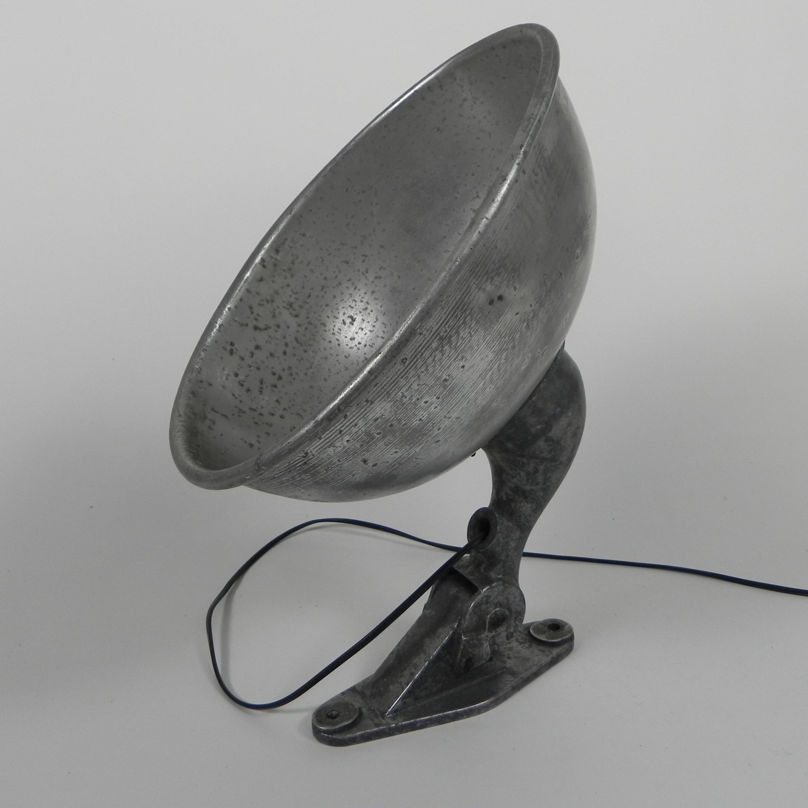 Industrial aluminum street lamp, wall lamp, 1950s