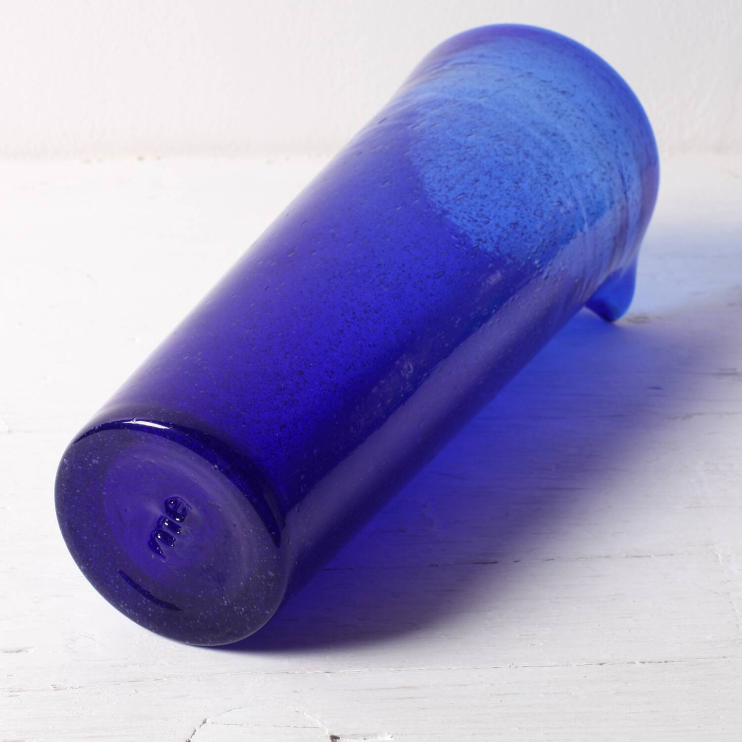 Cobalt Blue Glass Carafe: Vintage Italian Pitcher, Serafino Zani