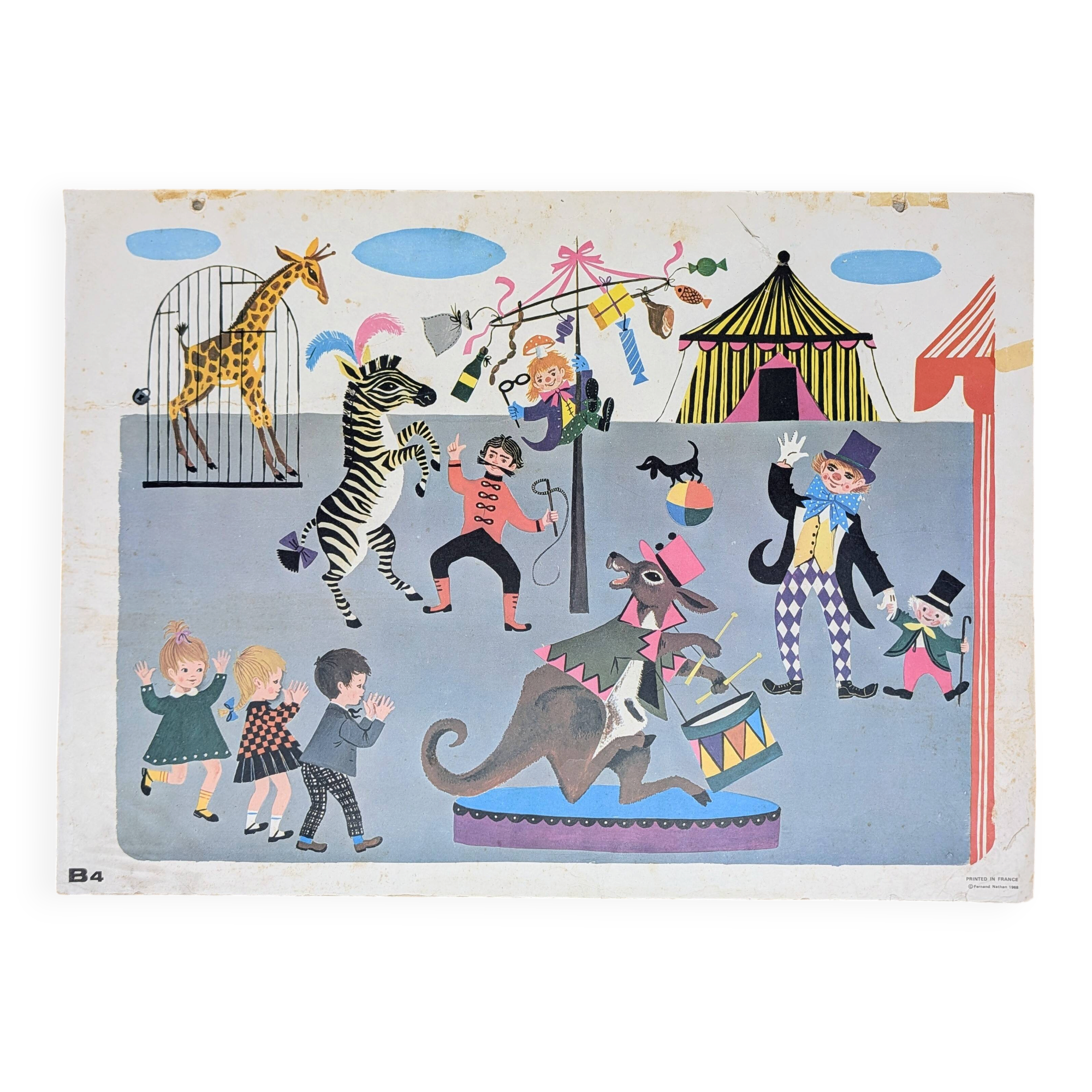 Vintage school poster the circus – Rossignol editions B4