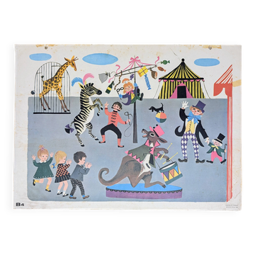 Vintage school poster the circus – Rossignol editions B4