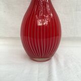 Red glass vase dimension: height -33cm- width -12cm-