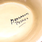 Ancien plat sur pied signé Pesaro Italia années 20 multicolore
