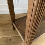 Console, Vintage side table with a drawer and a low shelf in solid wood