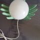 Vintage hands lamp globe opaline and green ceramic