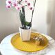 Mathieu Matégot round perforated metal tray, yellow, France 1950s