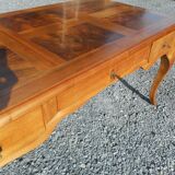 large double-sided walnut desk 3 drawers 2 pulls