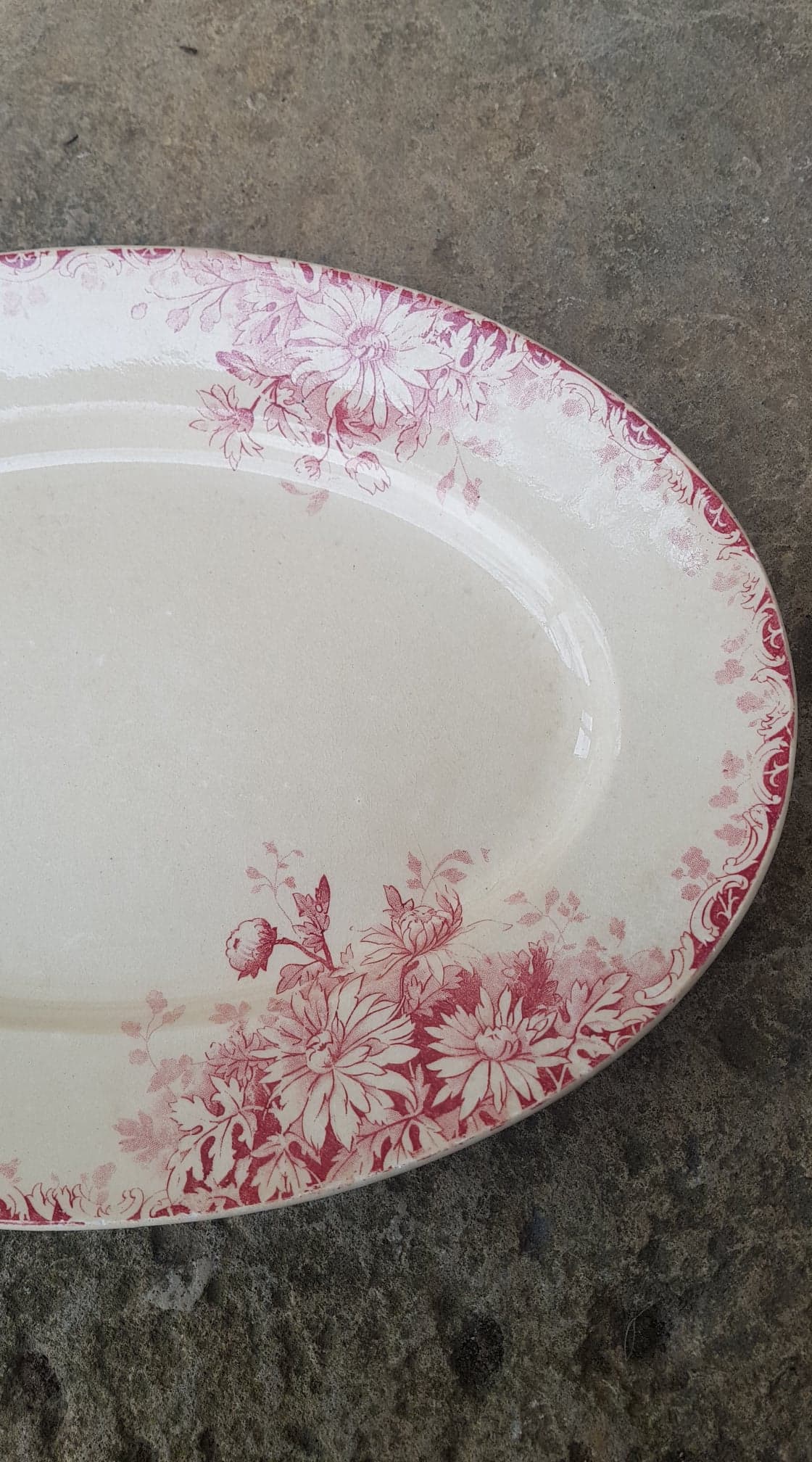 Flat Oval Gien model Autumn Flowers