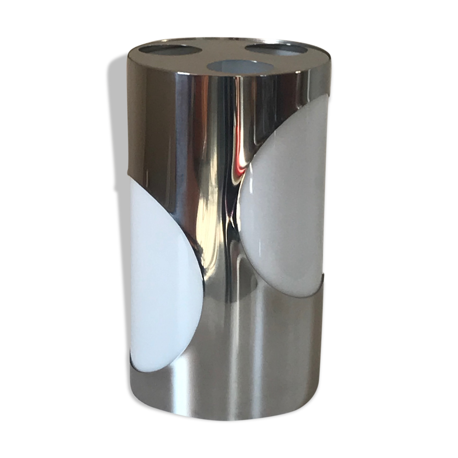 Lamp stainless steel and design perpex Space Age 1970