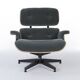 Green Mohair & Walnut Herman Miller Original Eames Tall Lounge Chair & Otto