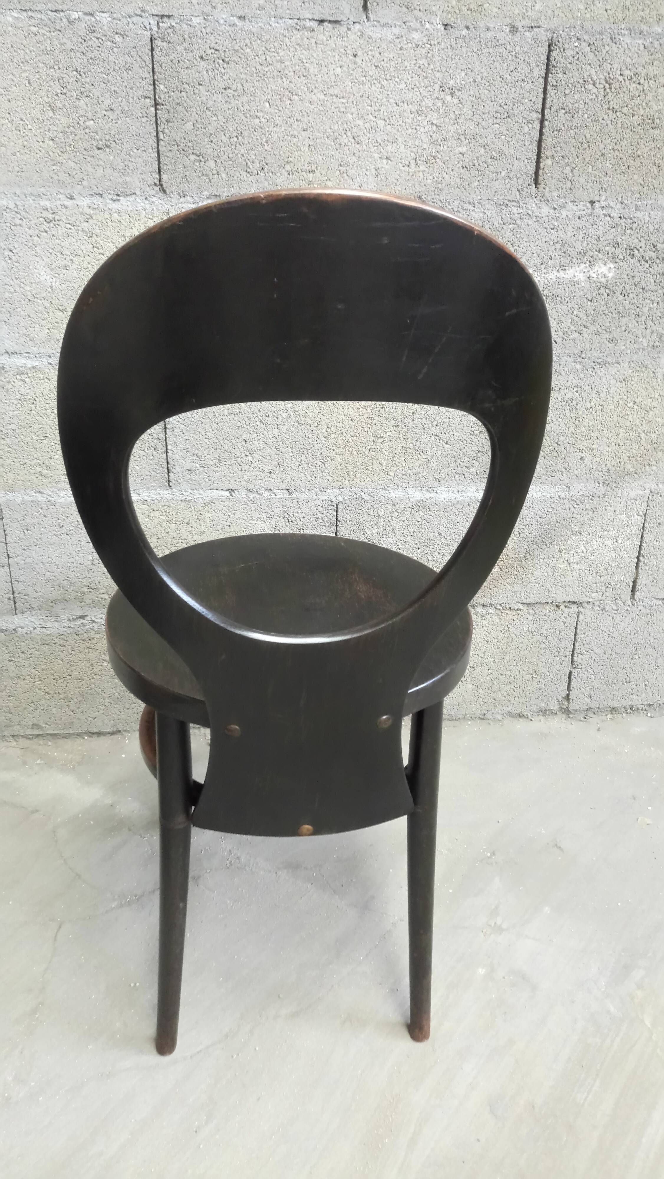 4 chairs model Seagull design black Baumann vintage