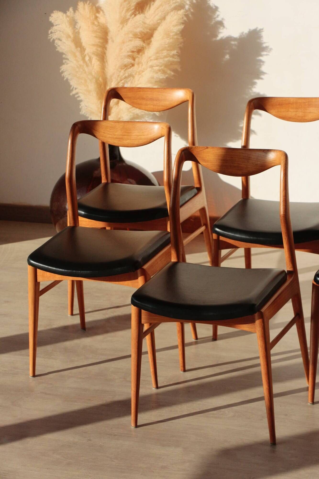 Set of 6 Vintage Scandinavian Teak Chairs – 1960s