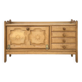 Bronze and Leather Sideboard by Guillerme and Chambron