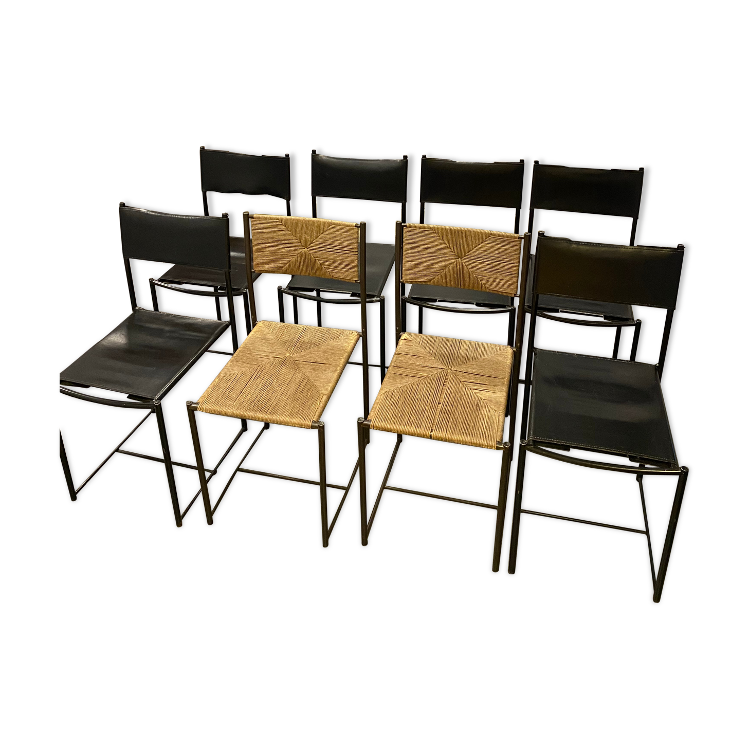 8 spaghetti chairs "101" by Giandomenico Belotti, Alias