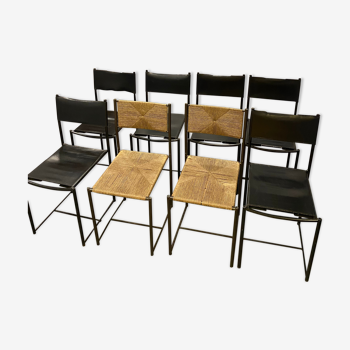 8 spaghetti chairs "101" by Giandomenico Belotti, Alias