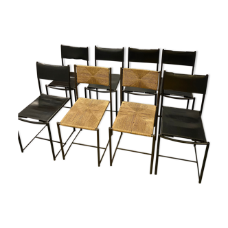8 spaghetti chairs "101" by Giandomenico Belotti, Alias
