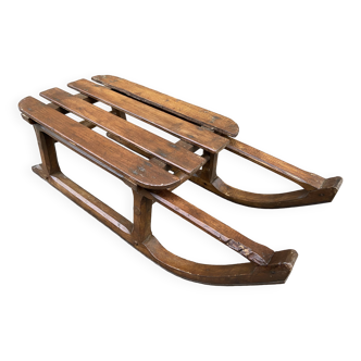 old sled sleigh Alsace Christmas decoration DAVOS style Wood 1900
