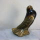 Pair of bookends pigeons doves in regular patinated bronze on marble base 1930