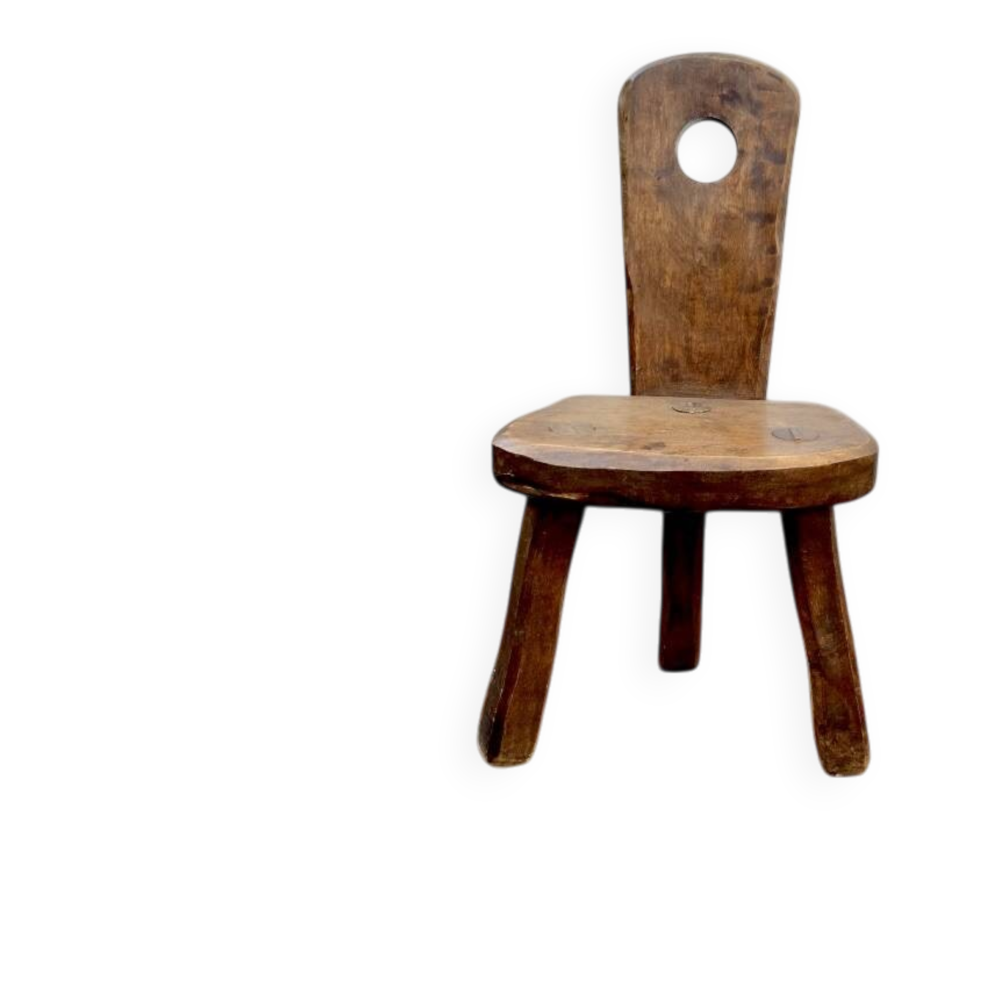 Antique peasant chair in solid wood – Handcrafted piece with rustic charm