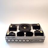 Sophisticated Black Coffee Set – 6 Cups & Saucers (1970s)