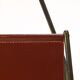 Carl Auböck II Magazine rack Midcentury, brass and brown leather, vintage, Austria