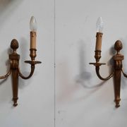 Paire d'appliques en bronze style Louis XVI