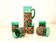 Vintage brutalist drinks set of green glass and patinated copper
