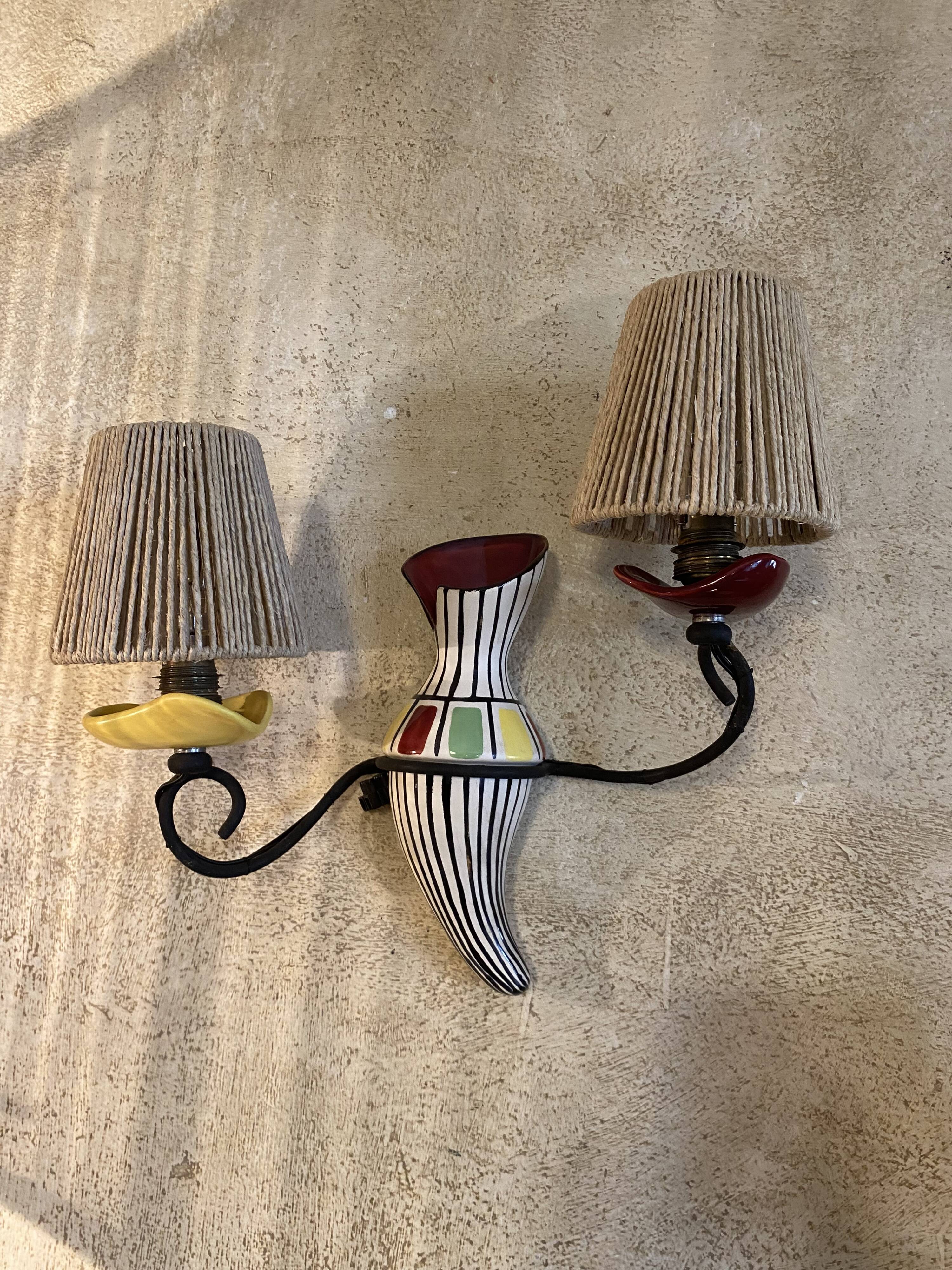 Vintage ceramic wall lights