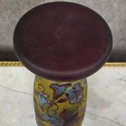 Multilayer glass vase etched with acid – Floral decoration in Art Nouveau style