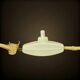 Neoclassical lamp base with fluted column in polished solid brass – 1960s-70s