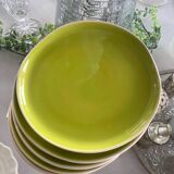 6 glazed ceramic dessert plates