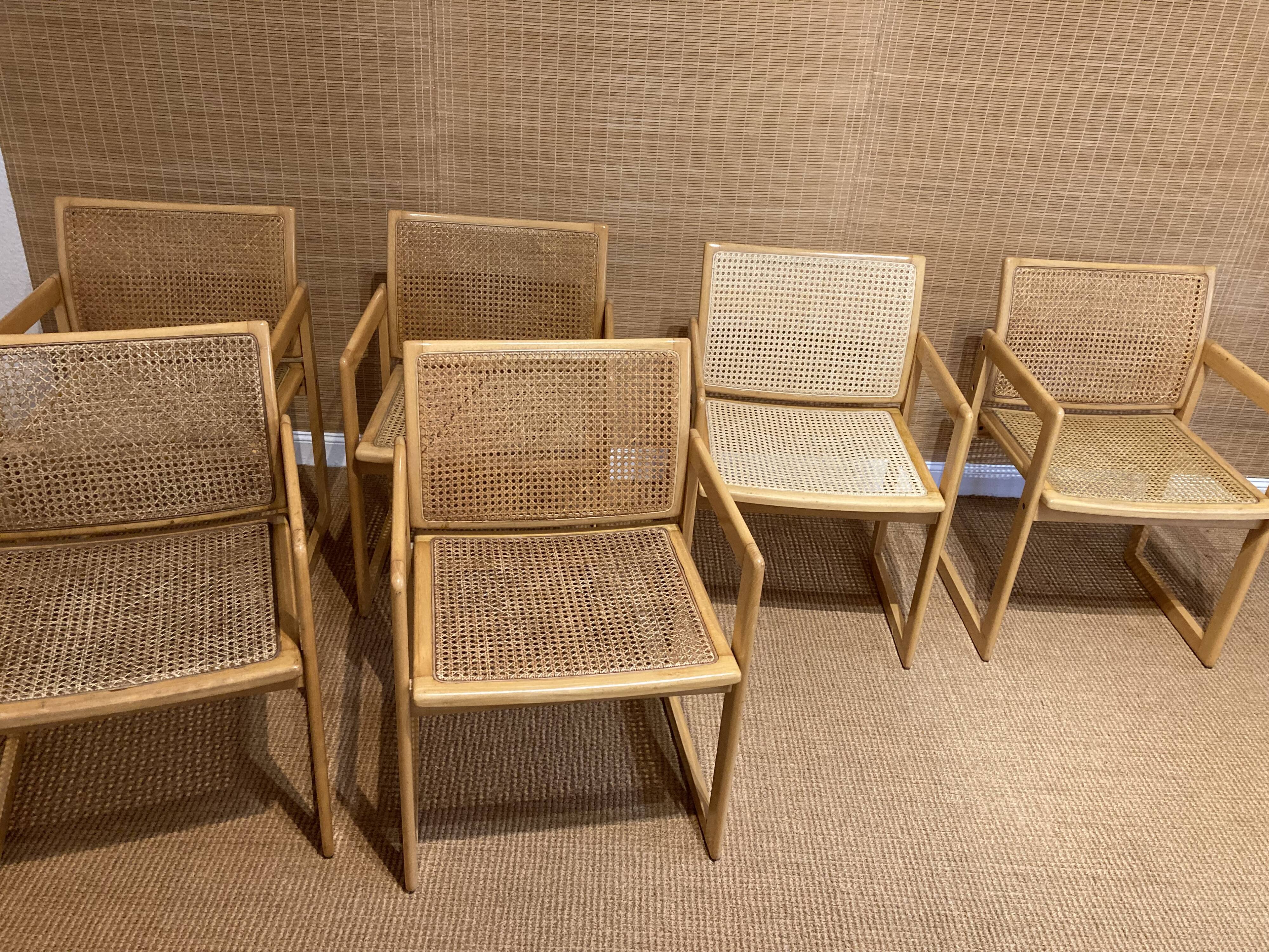 6 chaises cannées