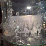 6 verres à vin et une aiguière en cristal etzel