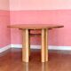 Table ronde en orme massif vintage