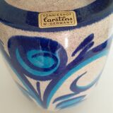 Carstens vase West Germany blue floral motifs