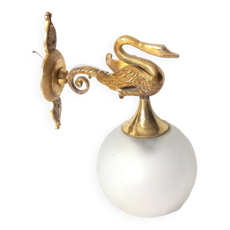 Gilt bronze wall lamp with swan empire style