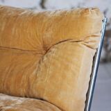 Vintage "Pixi" style armchair in velvet and chrome, 1970