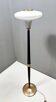 Elegant Glass, Beech and Brass Floor Lamp, Italy