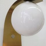 Vintage opaline and brass wall lights