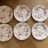 6 dessert plates Tablemates decorated with pink flowers